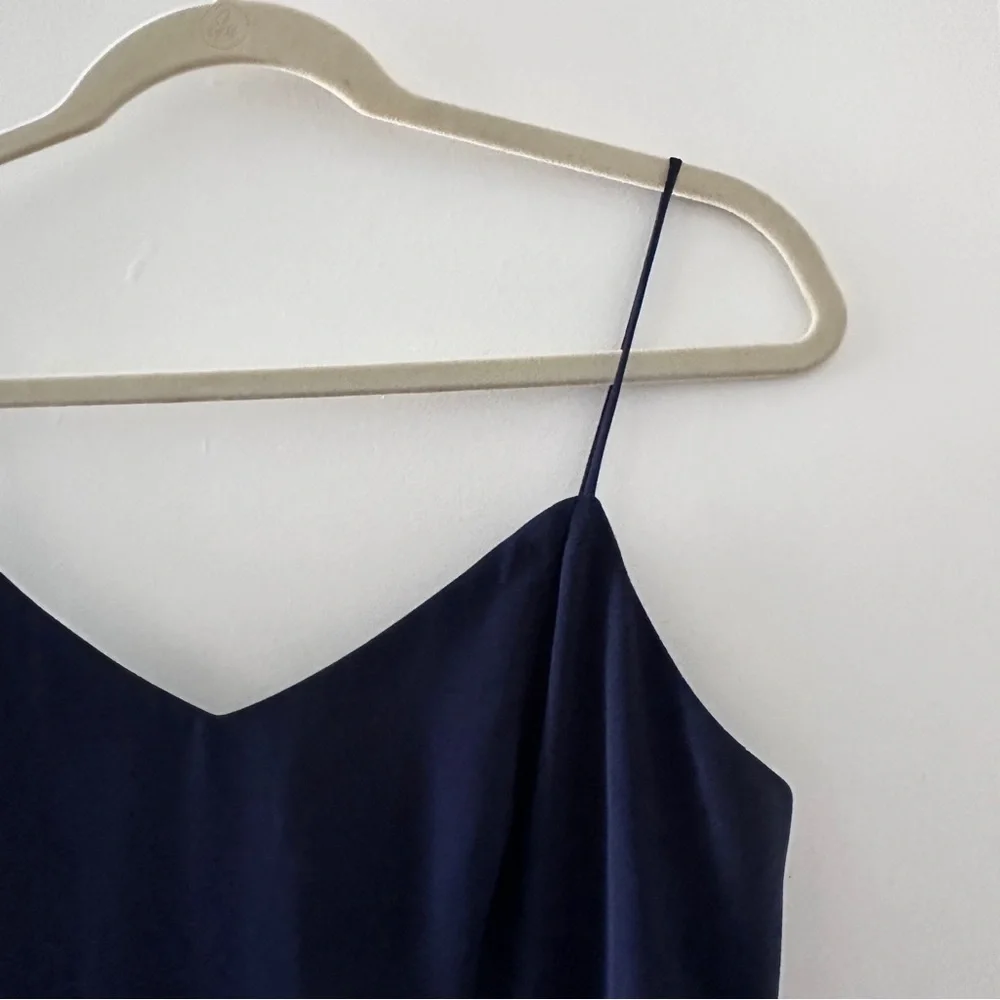 J. Crew Spaghetti Strap Navy Blue Side Split Maxi Dress Women's Size 6 NWT
